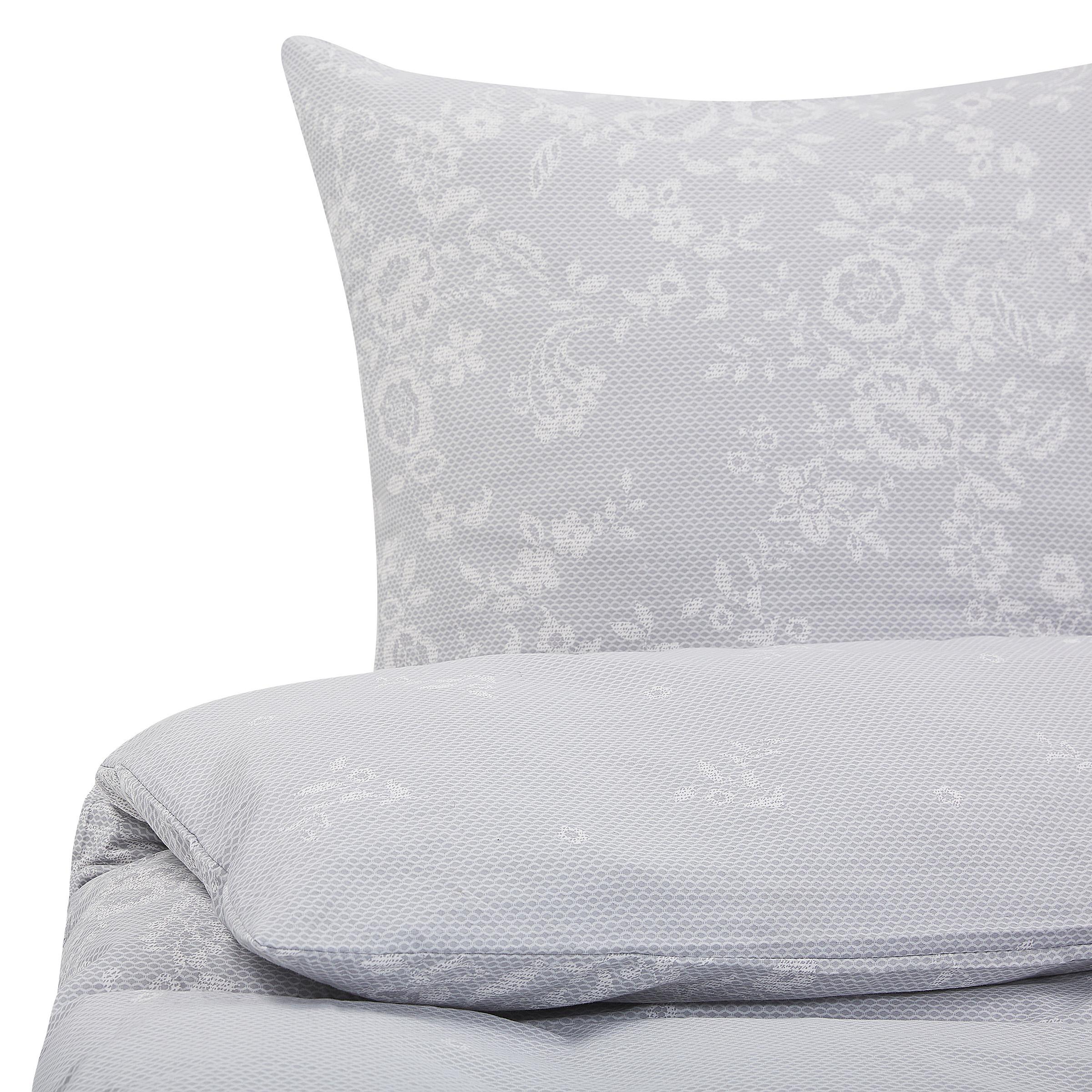 BETTWÄSCHE SET Morningside 200x220 cm - Grau, Textil (200/220cm) - Beliani