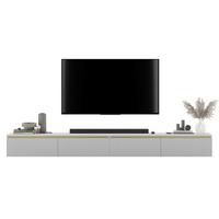 TV-LOWBOARD 2-er Set Selene Weiß Matt Glamour 140 cm - Weiß, Holzwerkstoff (280/30/35cm) - Meble Lindner