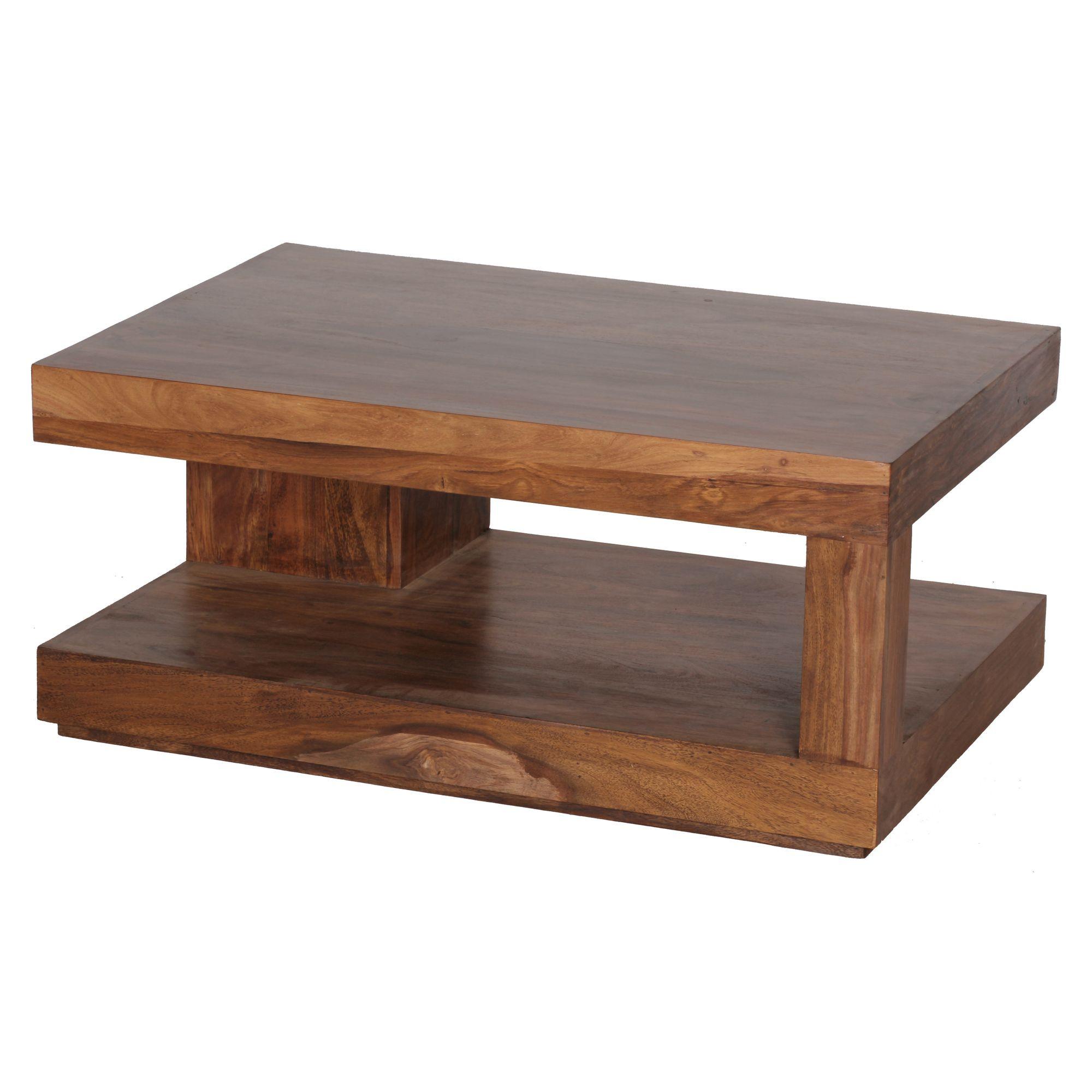 COUCHTISCH Sheesham Massivholz, 90x60 cm, Einzigartige Maserung, 30 kg Belastbarkeit - Braun, Holz (60/90/40cm) - KADIMA DESIGN
