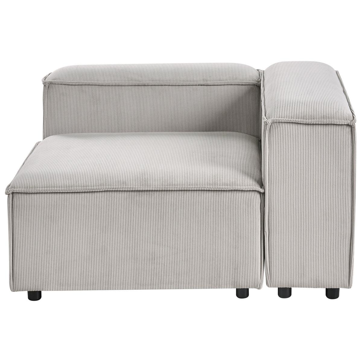 ECKMODUL Cord Taupe linksseitig Ardal - Taupe, Textil (120/68/120cm) - Beliani