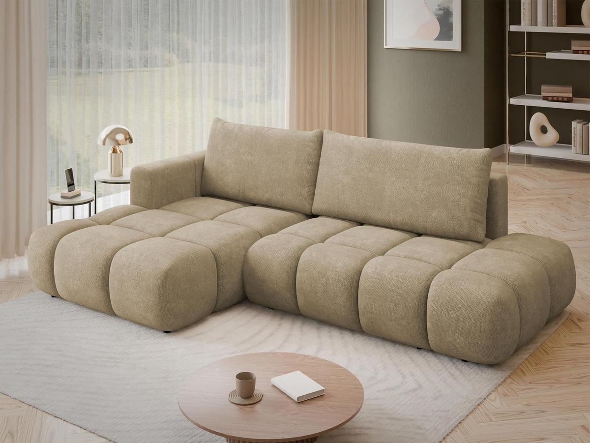 ECKSOFA Soffi, Seite: Links - Hellbraun/Schwarz, Holz/Kunststoff (283/166cm) - MIRJAN24