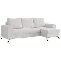 ECKSOFA Hugo Boucle Weiß - Schwarz/Weiß, Textil/Metall (242/140cm) - MKS
