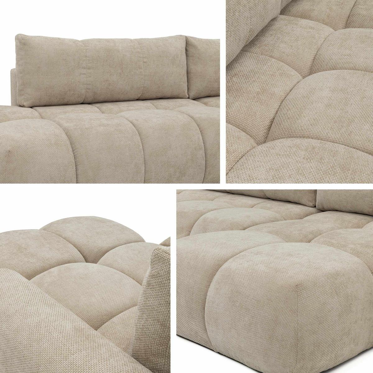 ECKSOFA Mitto O, Seite: Rechts - Beige/Schwarz, Holz/Kunststoff (285/172cm) - MIRJAN24