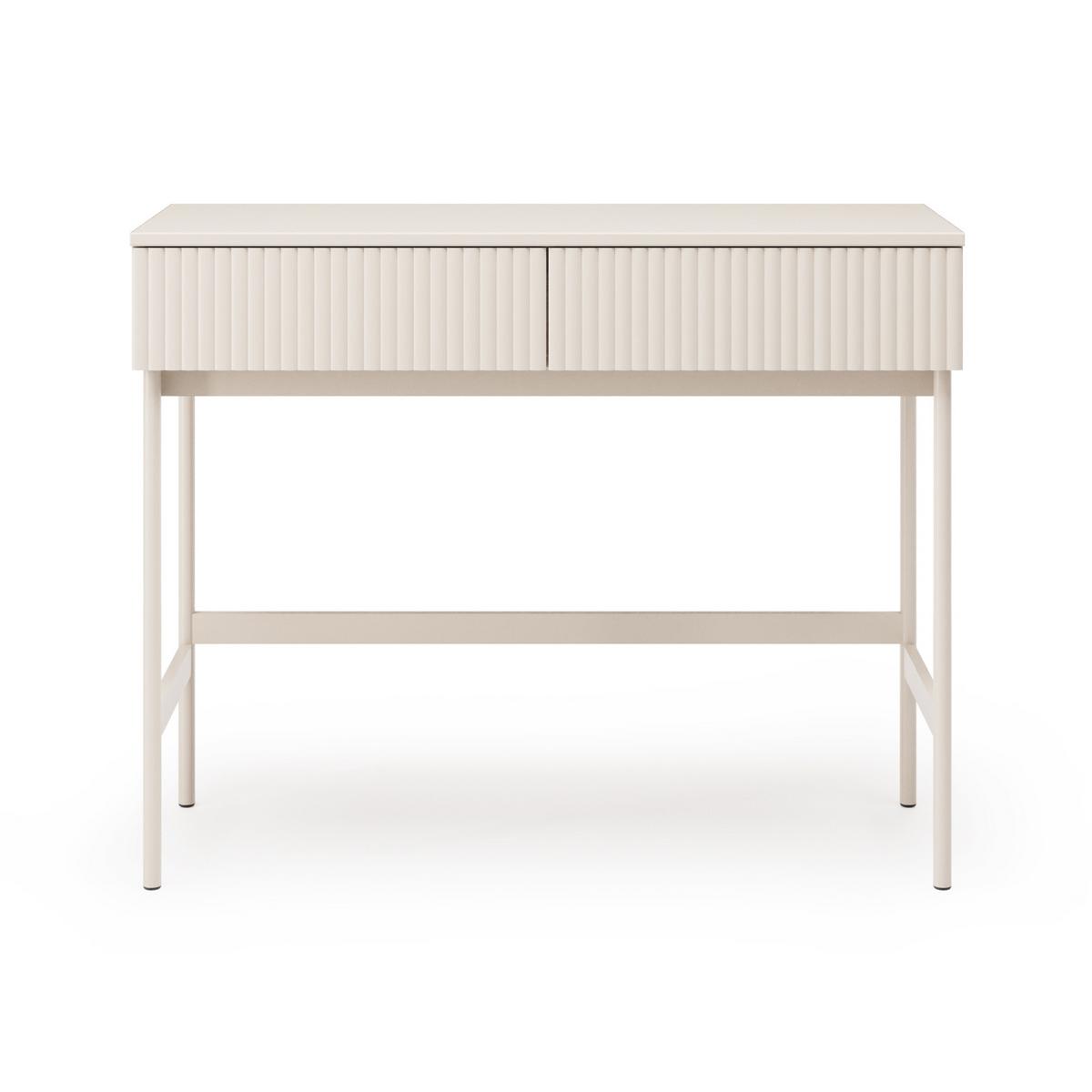 KONSOLENTISCH Soft mit 2 Schubladen und geriffelten Fronten, Kaschmir - Kaschmir, Holzwerkstoff (38/100/80cm) - Beautysofa