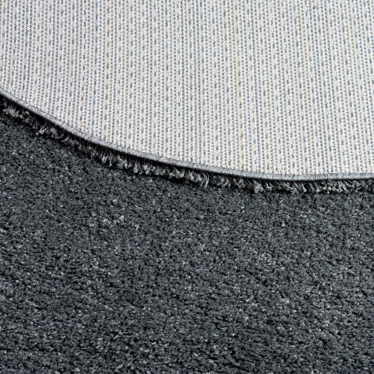 HOCHFLOR LANGFLOR SHAGGY TEPPICH LUXURY RUND - Anthrazit, Textil (80/80cm) - Pergamon