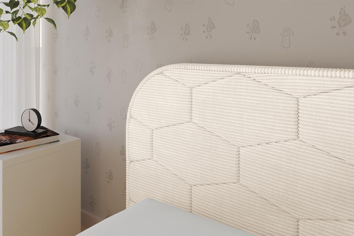 EINZELLBETT Jugendbett mit Bettkasten und Matratze H3/H4, Rechts - JAXY 80x200 Beige - Kaschmir, Holzwerkstoff/Textil (80/200cm) - ALTDECOR