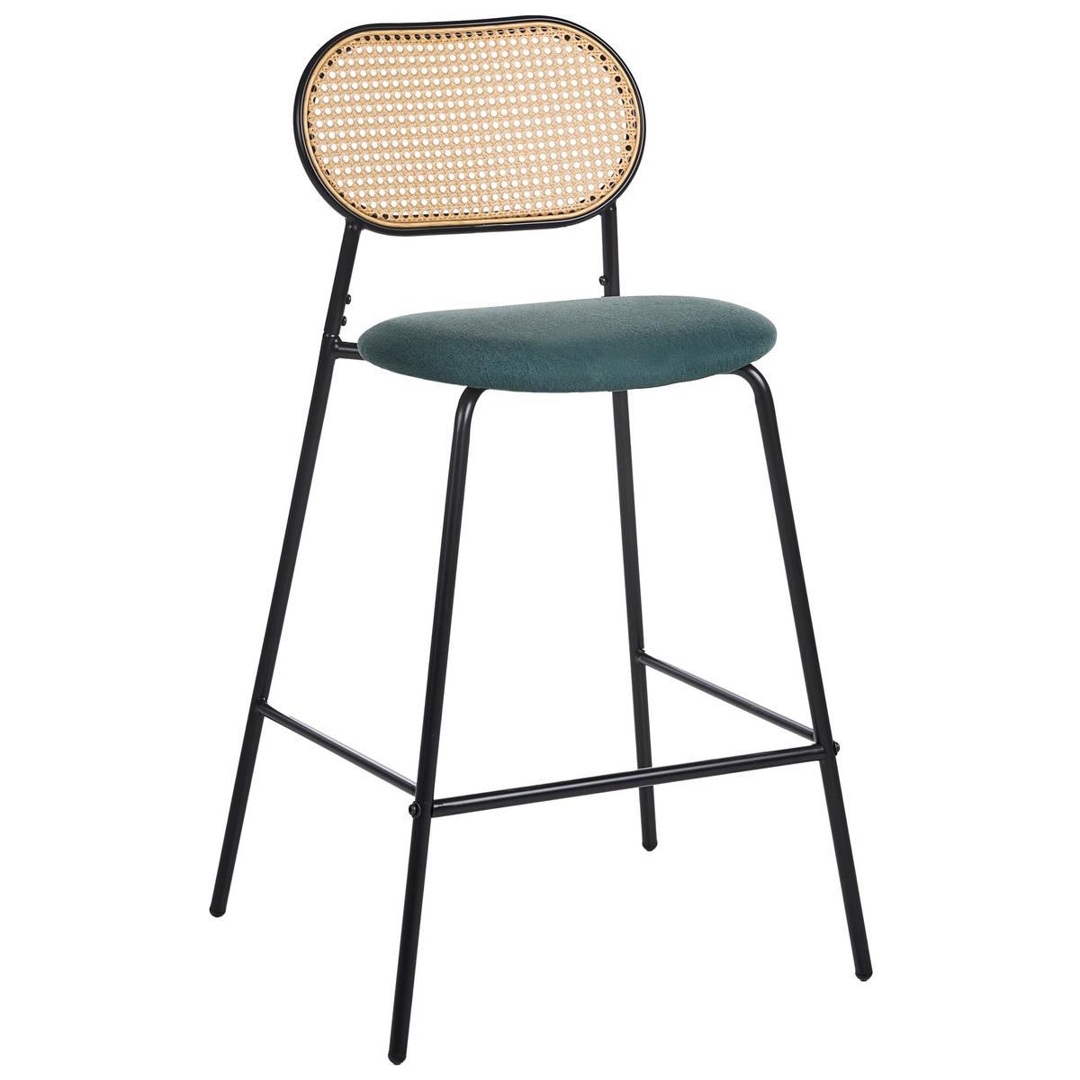 BARSTUHL 2er-Set Schwarz Adaver - Schwarz/Braun, Metall (57/102/52cm) - Beliani