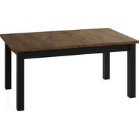 ESSTISCH Lindberg ausziehbar verlängerbar rechteckig, Eiche Braun Rustikal 140-160/80/77 cm - Alteiche/Schwarz, Holz/Holzwerkstoff (80/180/76.5cm) - WFL GROUP
