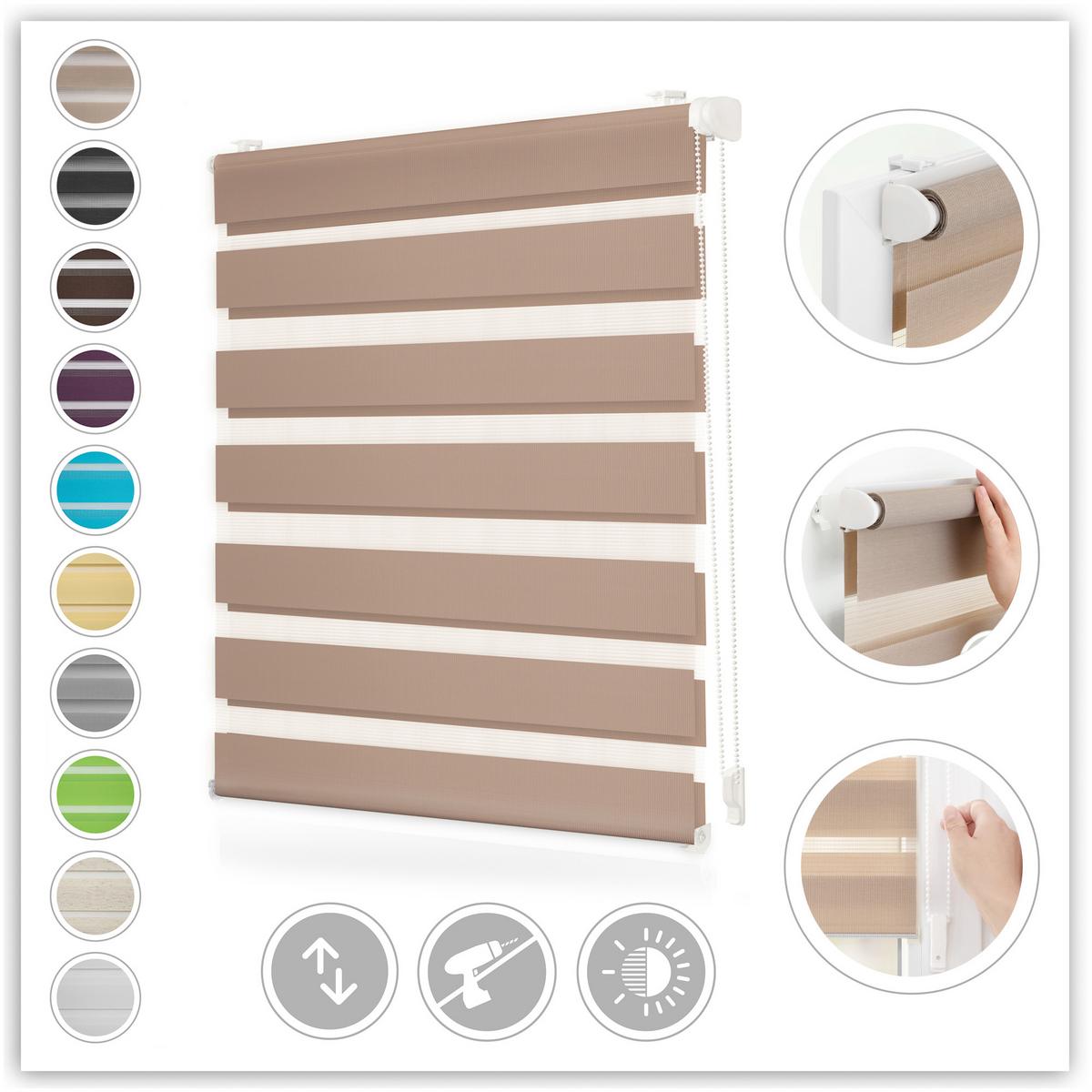 DUO ROLLO KLEMMFIX, OHNE BOHREN - Taupe, Kunststoff (75/150cm) - Lichtblick Original
