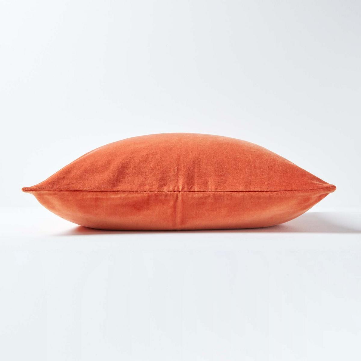 KISSENHÜLLEN 2er-Set Baumwollsamt orange 40/40 cm - Orange, Textil (40/40cm) - Homescapes
