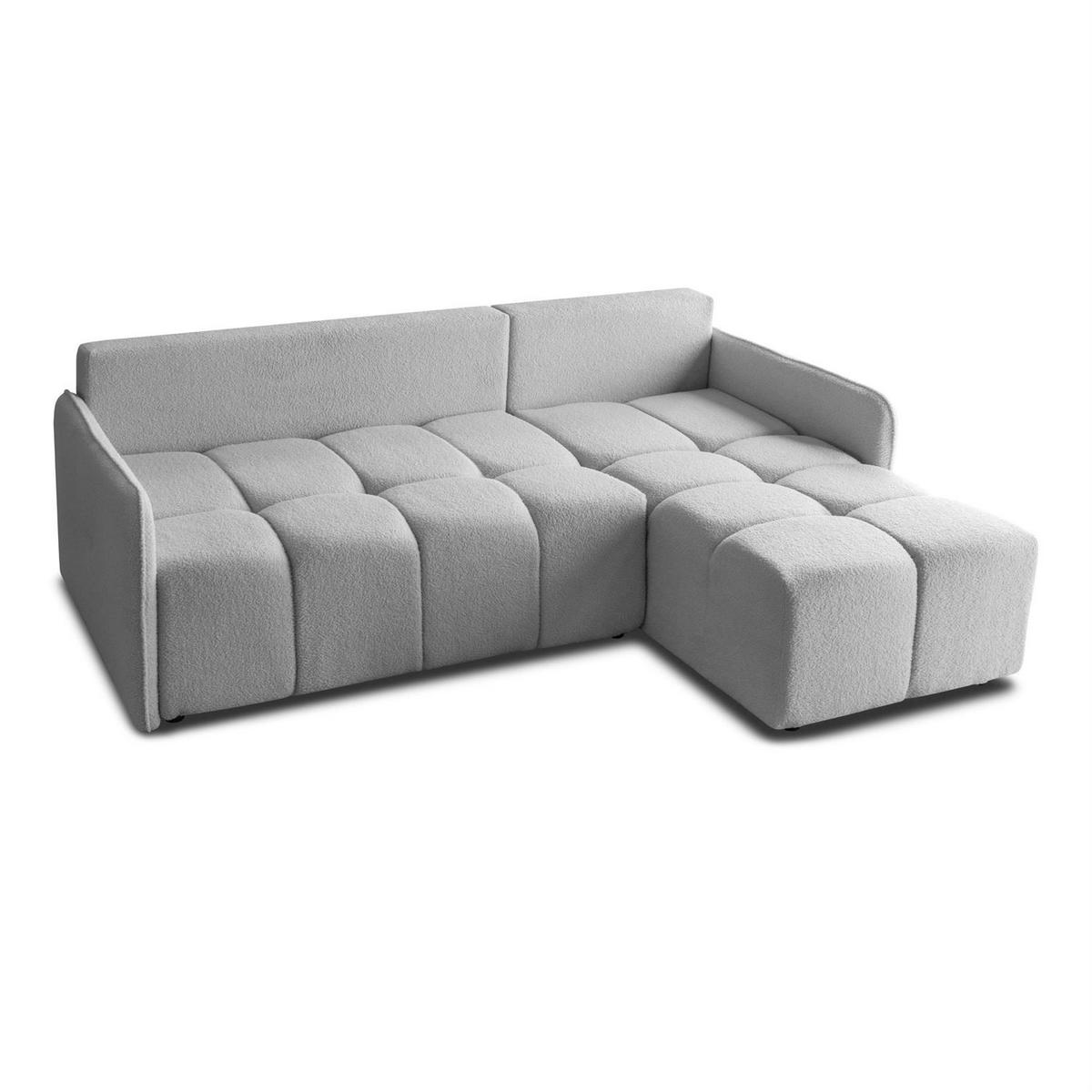 AUSZIEHBARES Ecksofa GAMMA mit Schlaffunktion Quelle 83 - Grau, Textil (217/145cm) - Lookway