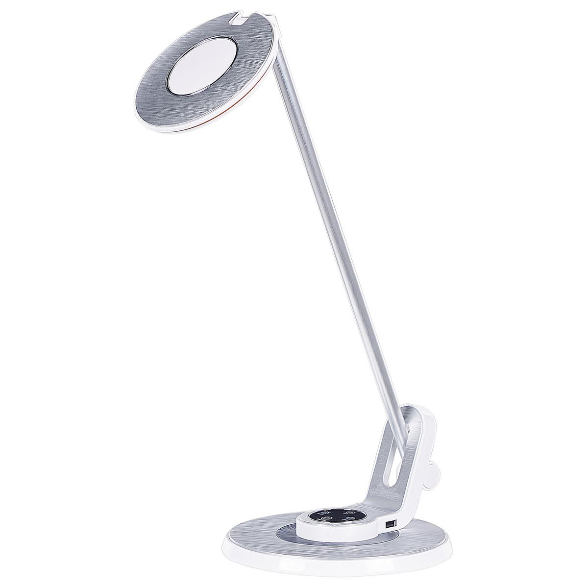 SCHREIBTISCHLAMPE Corvus 19/19/45 cm - Silberfarben, Metall (19/19/45cm) - Beliani