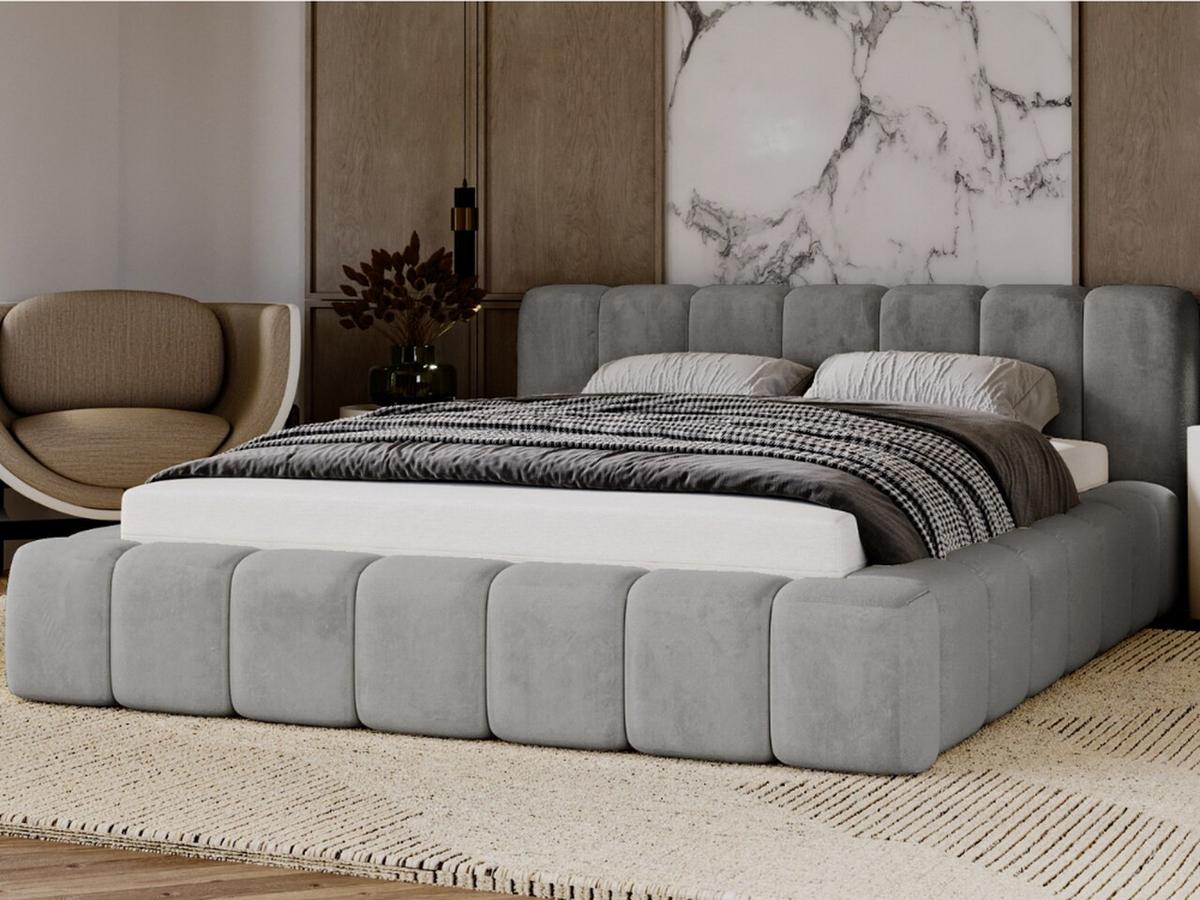 POLSTERBETT Ibiza 180x200 Grau - Naturfarben/Grau, Holz/Textil (180/200cm) - Graingold
