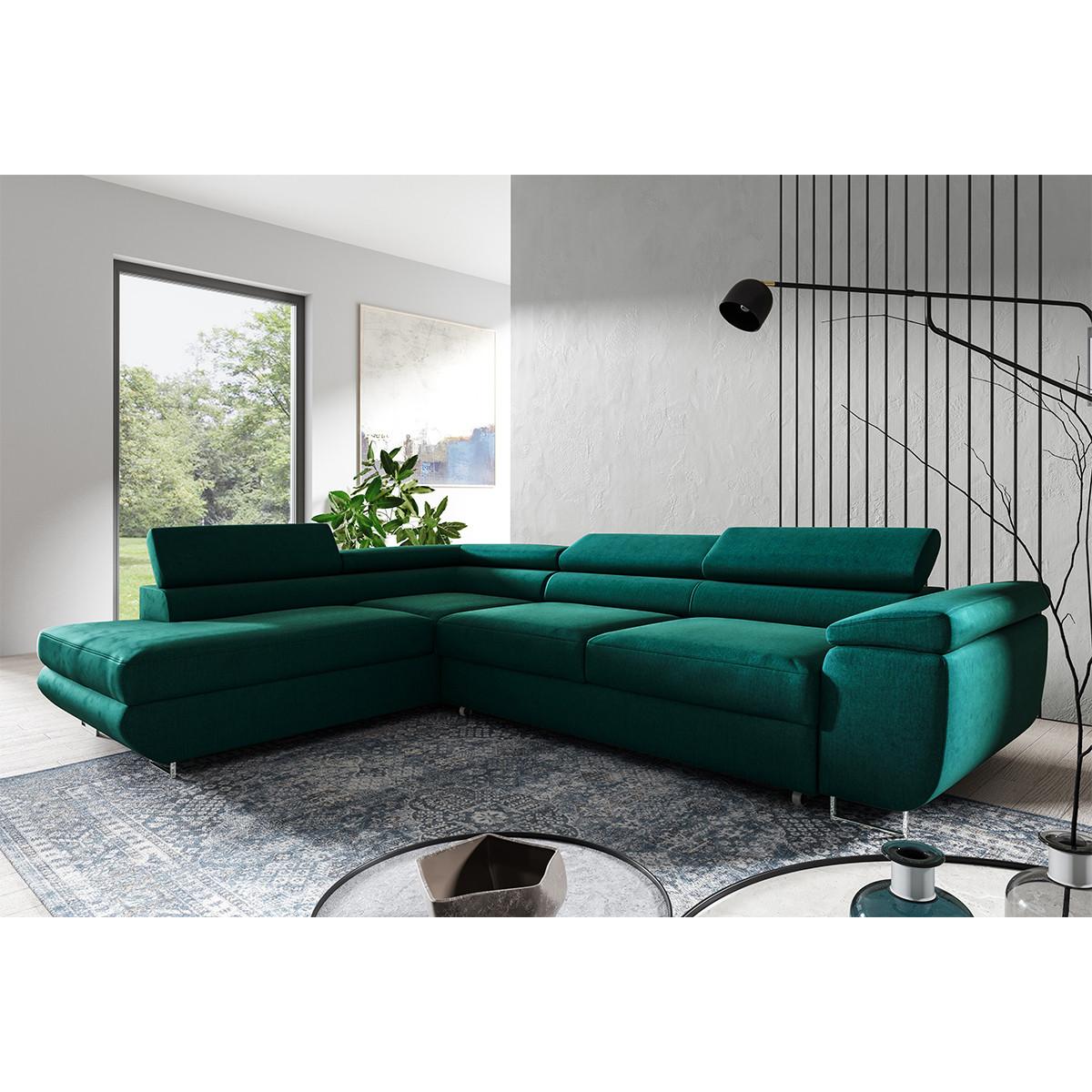 ECKSOFA Lyam 4 Sitzplätze Tannengrün - Grün, Holzwerkstoff (271/201cm) - Petits-meubles