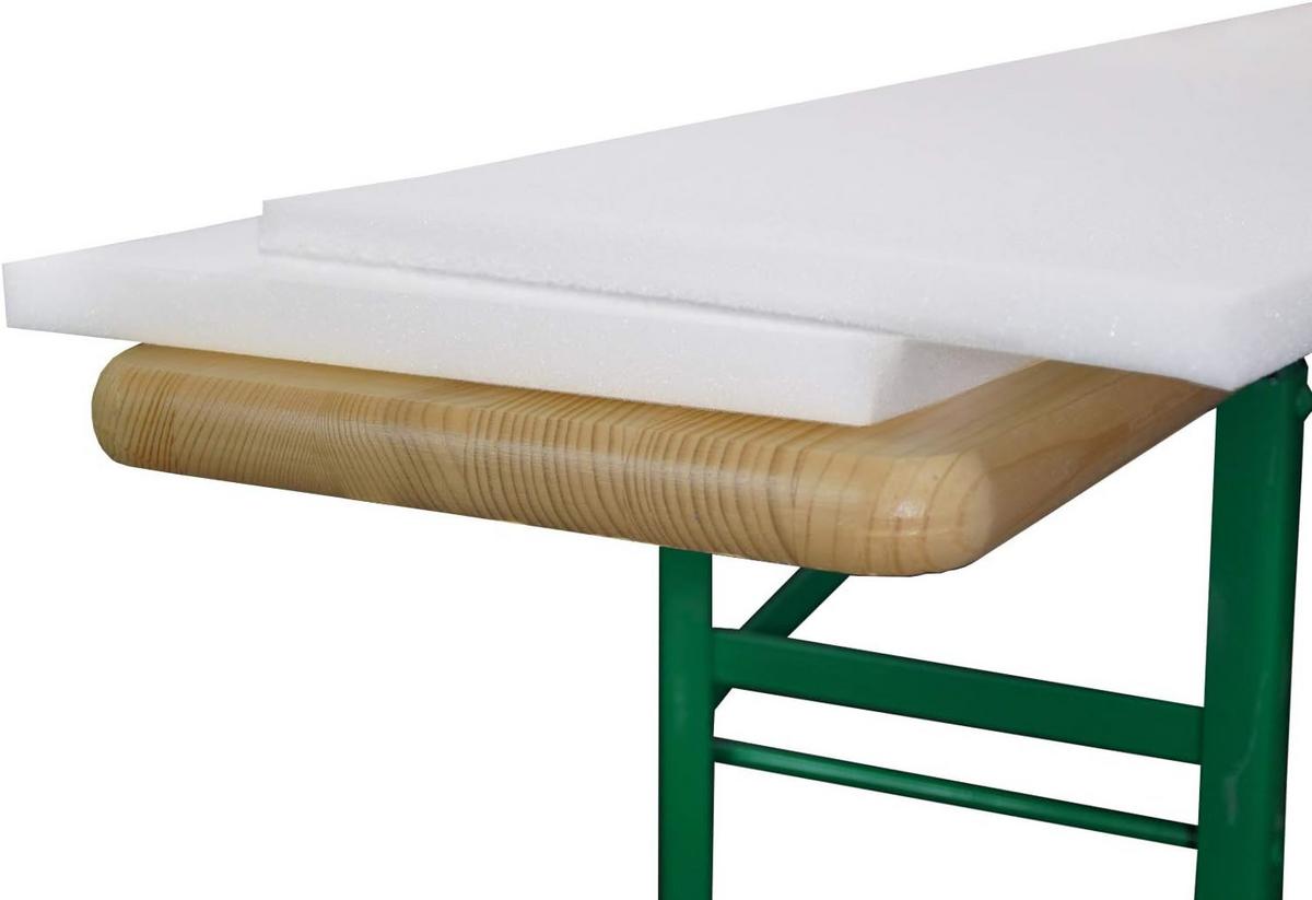 BIERTISCHHUSSE Comfort M 50cm + Polster Weiß (5tlg) - Weiß, Textil (50/220cm) - Beautissu 