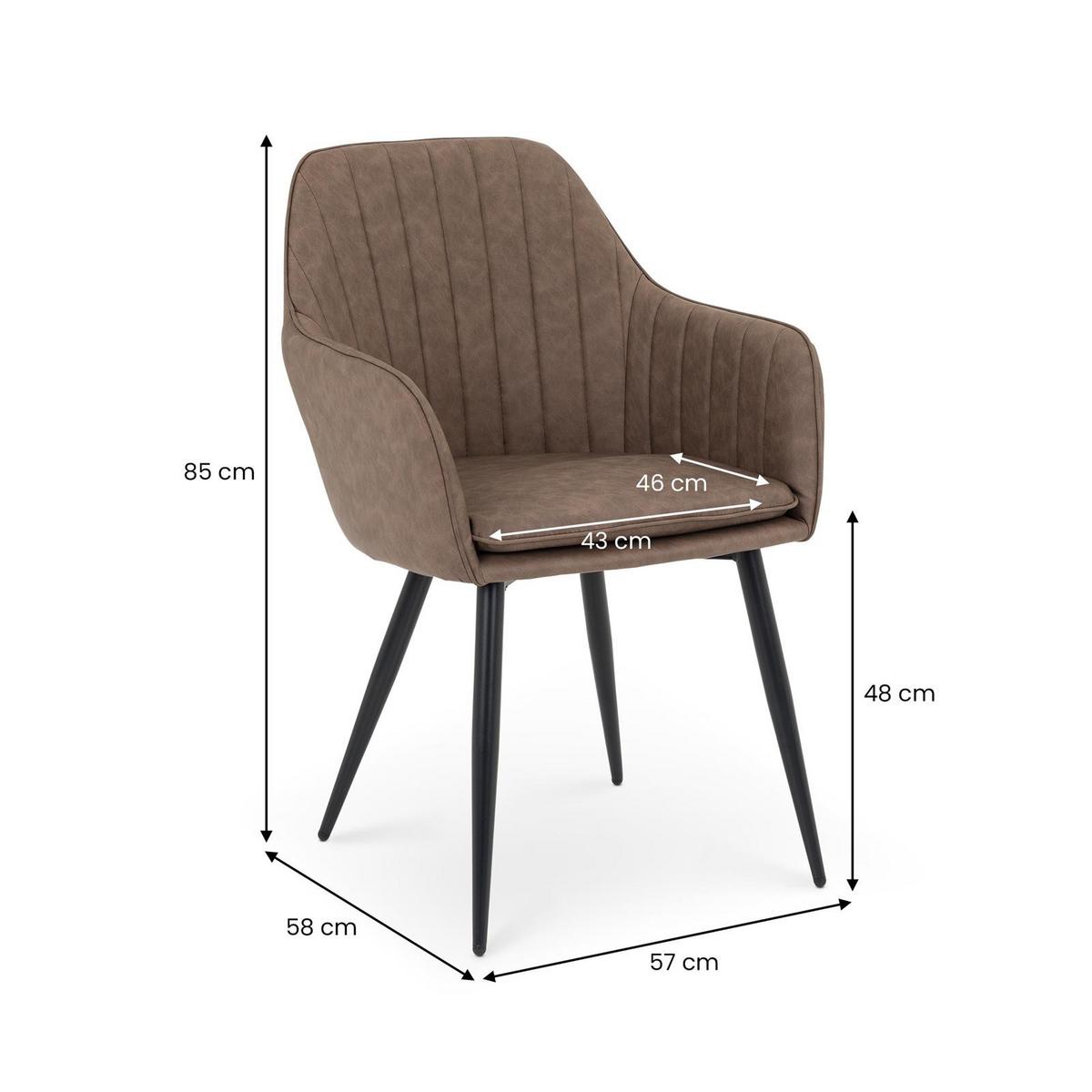 ESSZIMMERSTÜHLE ETTA 2er-Set braun - Braun, Textil (57/85/58cm) - IDIMEX