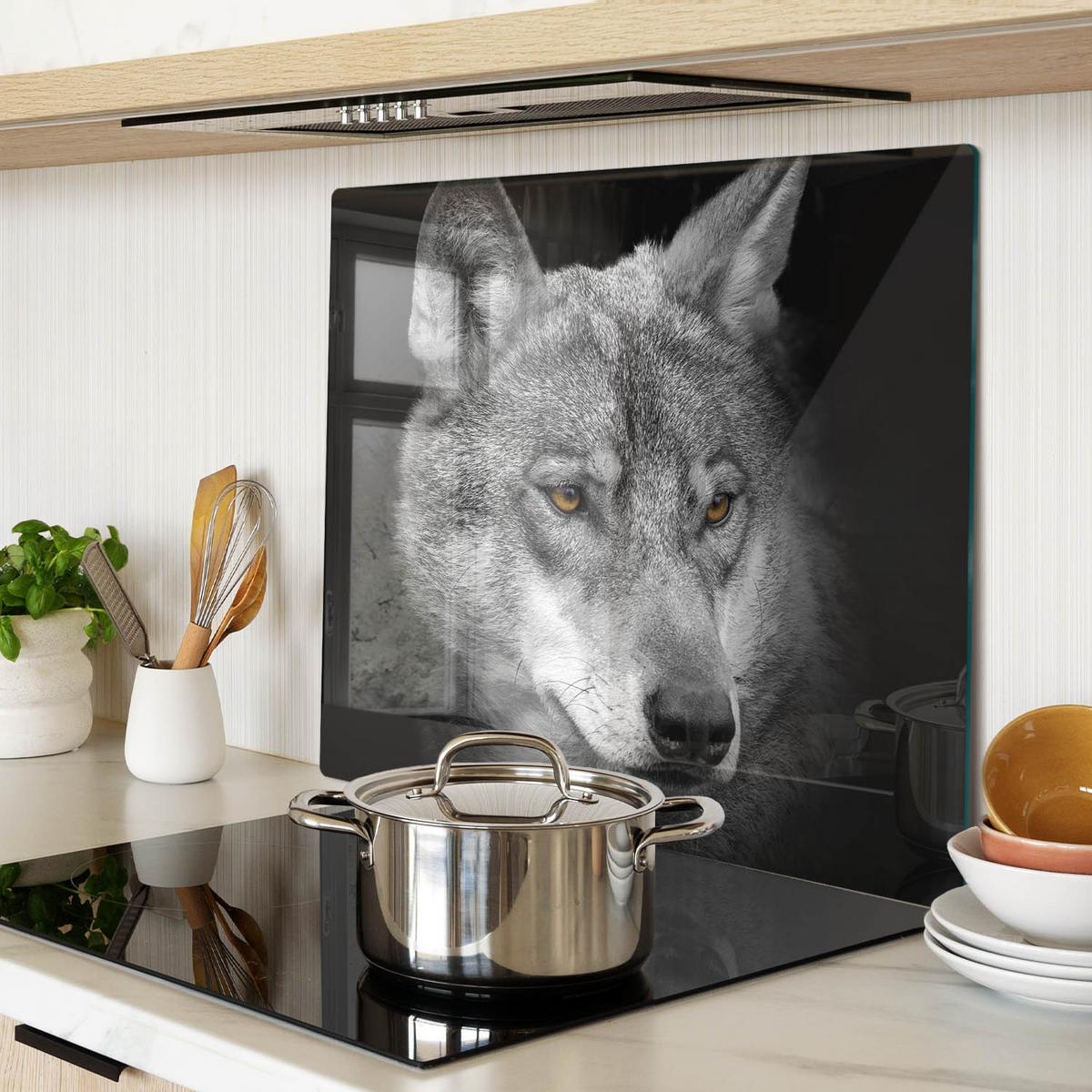 GLASPLATTE 60x52 cm Wolf - Grau, Glas (60/52cm) - TULUP