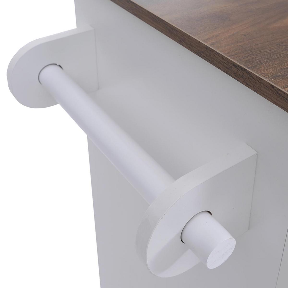 KÜCHENINSEL Weiß, Braun - Weiß/Braun, Holz (120/90/45cm) - MCW