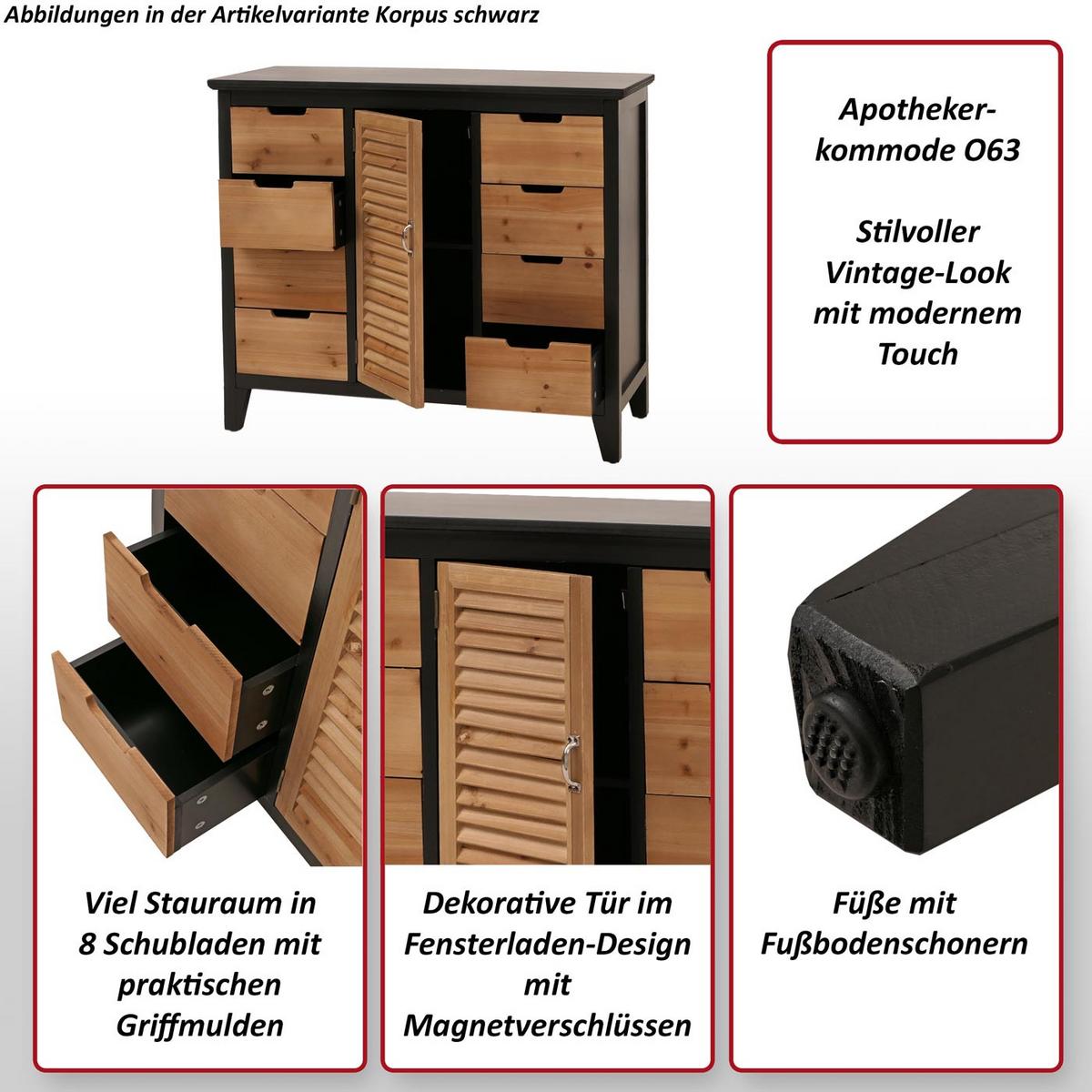 APOTHEKERKOMMODE Braun - Braun, Holz (91/80/40cm) - MCW