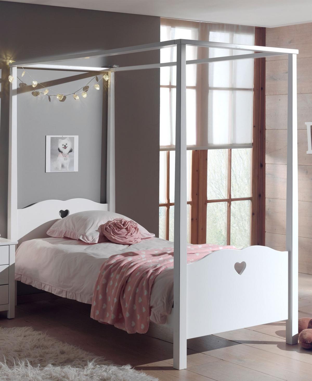 HIMMELBETT Kamila 211x187x96 aus MDF in Weiß - Beige, Holzwerkstoff (90/200cm) - 58aufmkessel