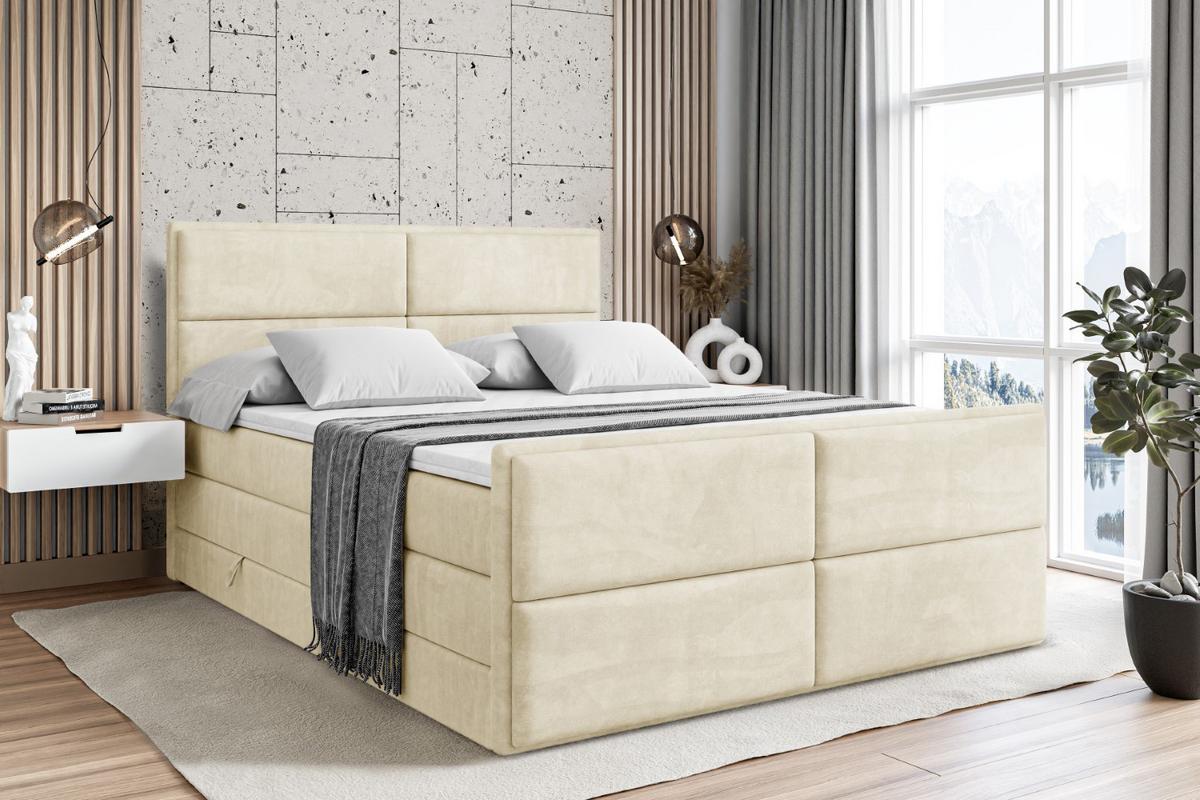 BOXSPRINGBETT AURA-Z KING - 120 x 200 - H3/H4 - Beige - Beige, Holzwerkstoff (120/200cm) - ALTDECOR