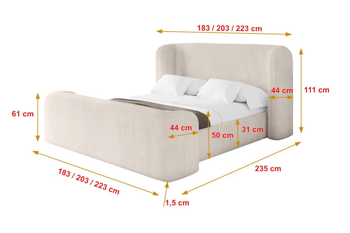 POLSTERBETT mit Bettkasten, Fußteil und Lattenrost, Bett mit Matratze H3/H4 - ESTI-Z 140x200 Beige - Greige, Holzwerkstoff/Textil (140/200cm) - ALTDECOR