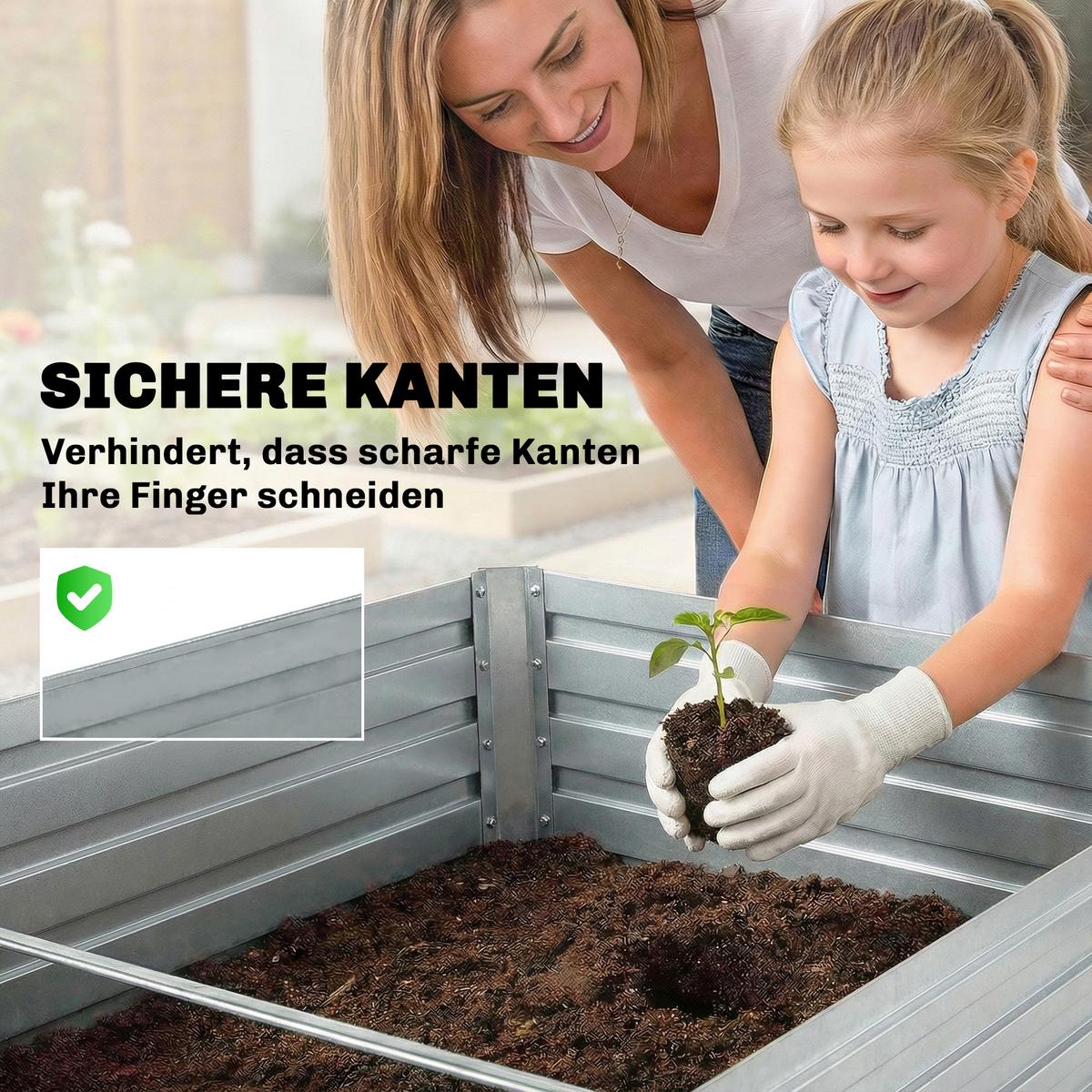 HOCHBEET 2ER-SET aus Stahl Silber - Silberfarben, Metall (90/60/180cm) - Outsunny