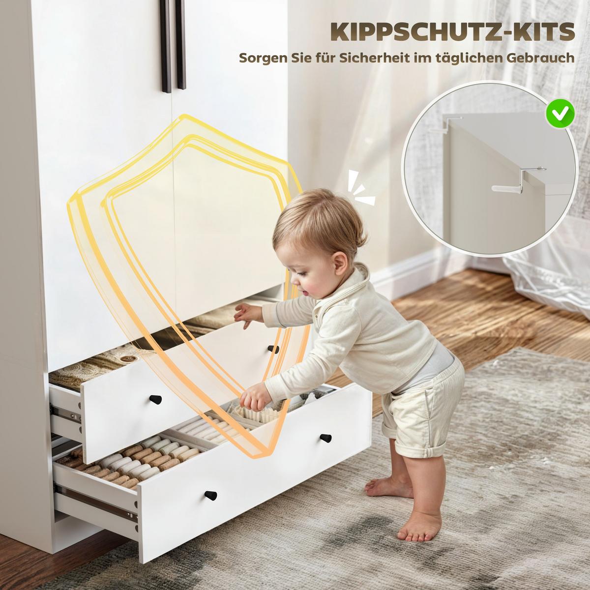 KLEIDERSCHRANK MDF Weiß - Weiß, Holzwerkstoff (43/180/79cm) - HOMCOM