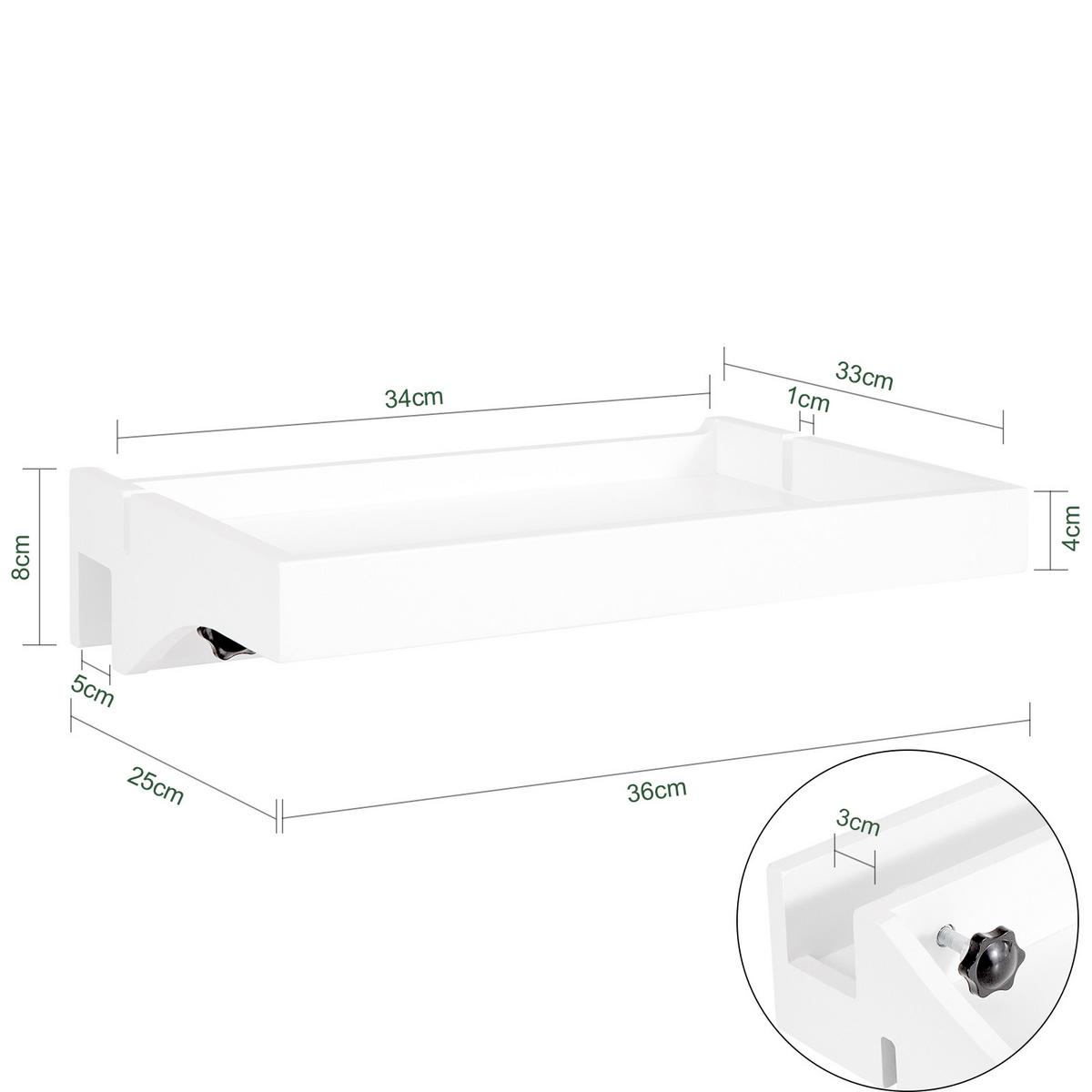 NACHTTISCH Bambus Weiß - Weiß, Naturmaterialien (36/9/25cm) - SoBuy