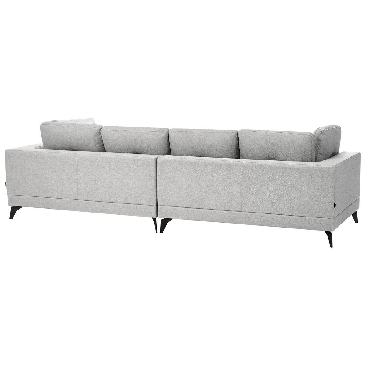 4-SITZER-SOFA Kunstleinen Grau Yuri - Dunkelgrau/Schwarz, Textil (302/88/100cm) - Beliani