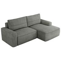 ECKSOFA BELLUNO L Grau Strukture - Rechts - Schwarz/Grau, Textil (233/144cm) - MKS