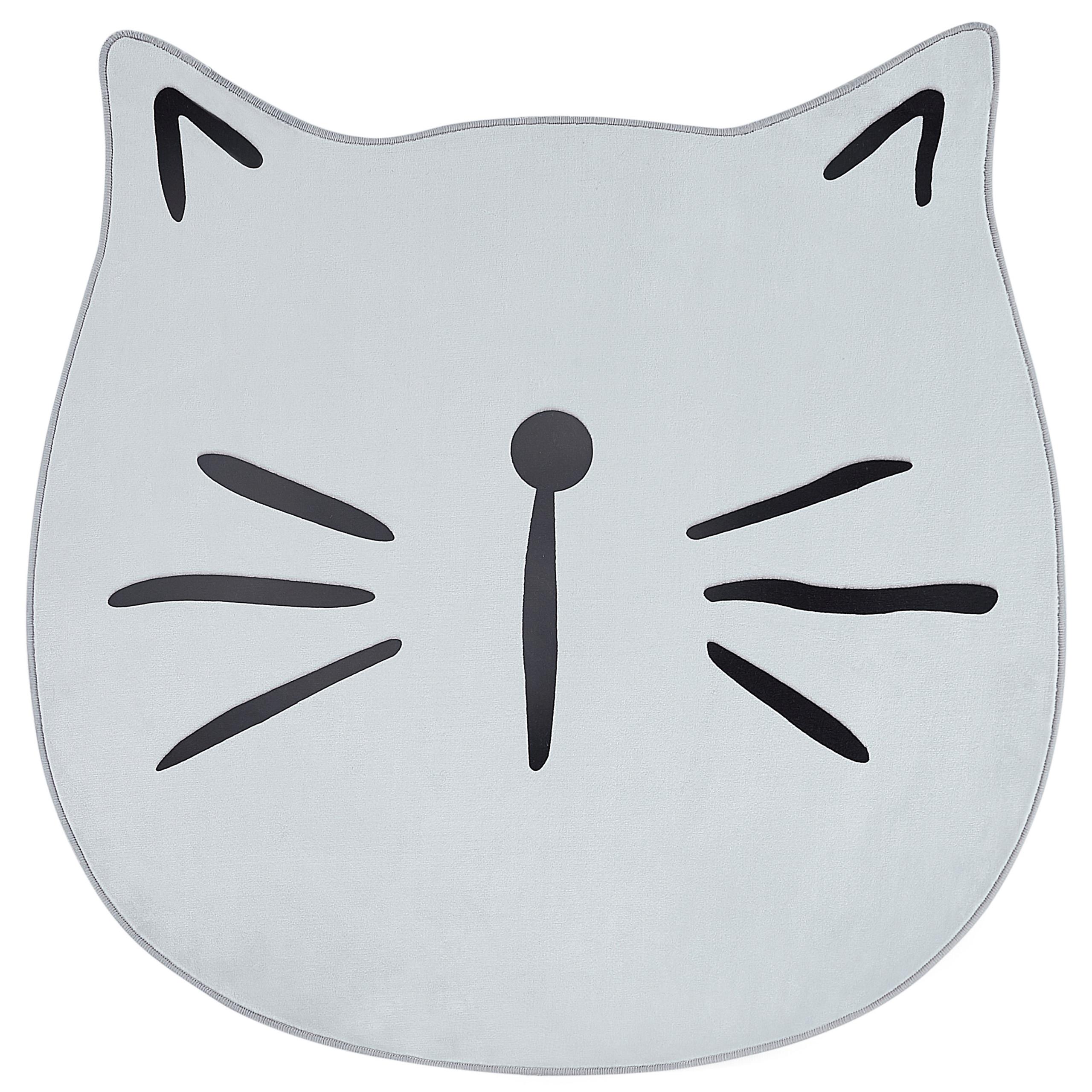 KINDERTEPPICH-KITTY 100/100 cm - Grau, Kunststoff (100/100cm) - Beliani