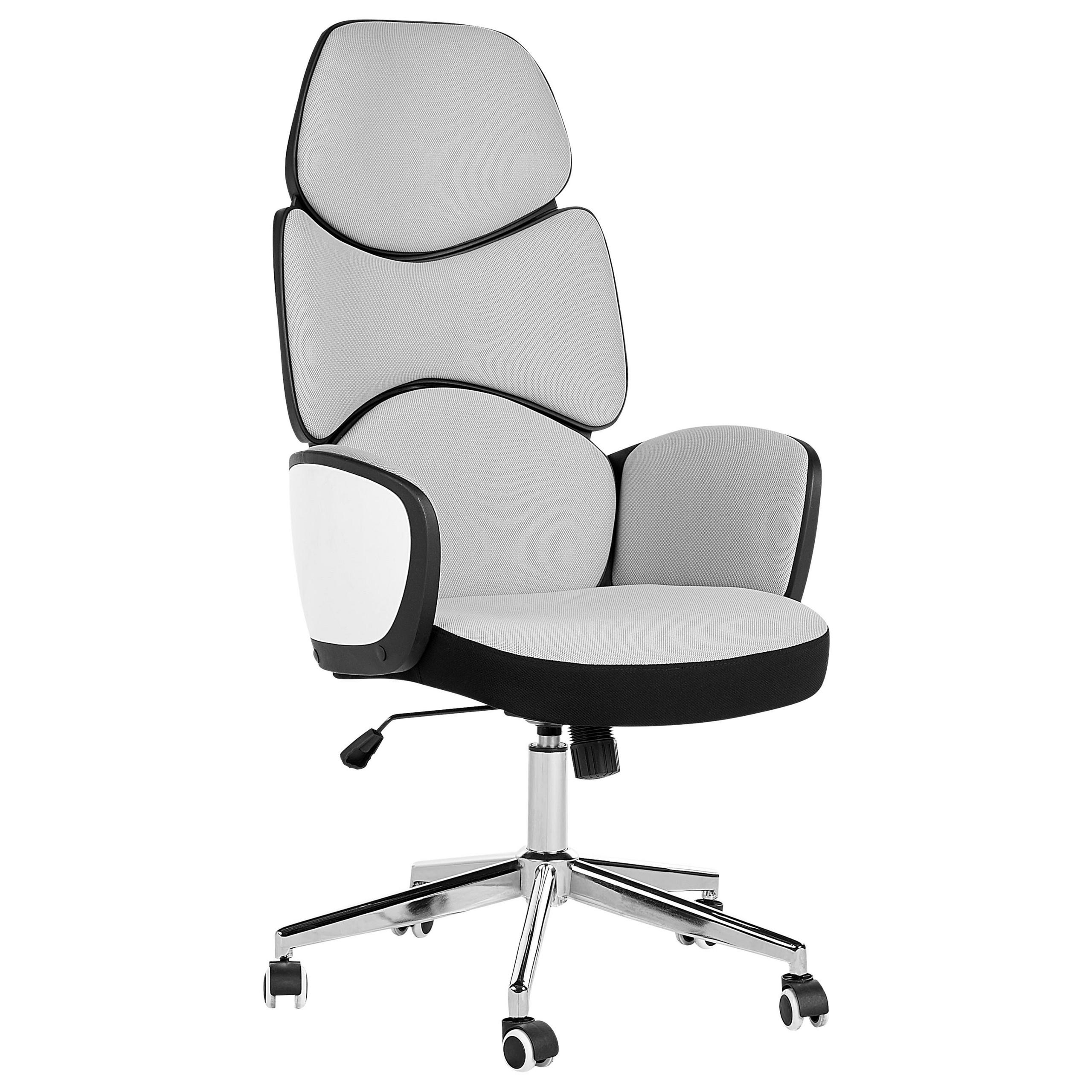 BÜROSTUHL Kunststoff Grau Splendid - Grau, Kunststoff/Textil (74/118/49cm) - Beliani