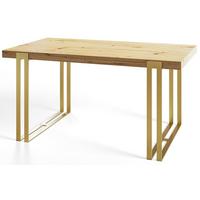 ESSZIMMERTISCH ROSA 160X90X77 cm, Farbe: ARTISAN, mit Metallbeinen in Farbe Gold - Hellbraun/Goldfarben, Holzwerkstoff (160/90/77cm) - Alpi-Möbel