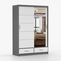 KLEIDERSCHRANK Florence 150 cm, 150/218/61, 2-türig, grau - Grau, Holzwerkstoff (150/218/61cm) - imoebel24
