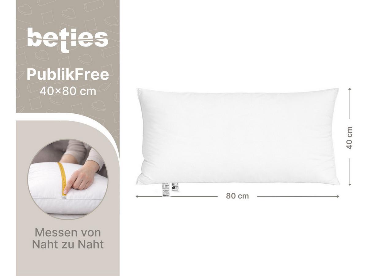 KOPFKISSEN PublikFree Faserbällchen 40/80 cm - Weiß, Naturmaterialien/Kunststoff (40/80cm) - beties Heimtextil