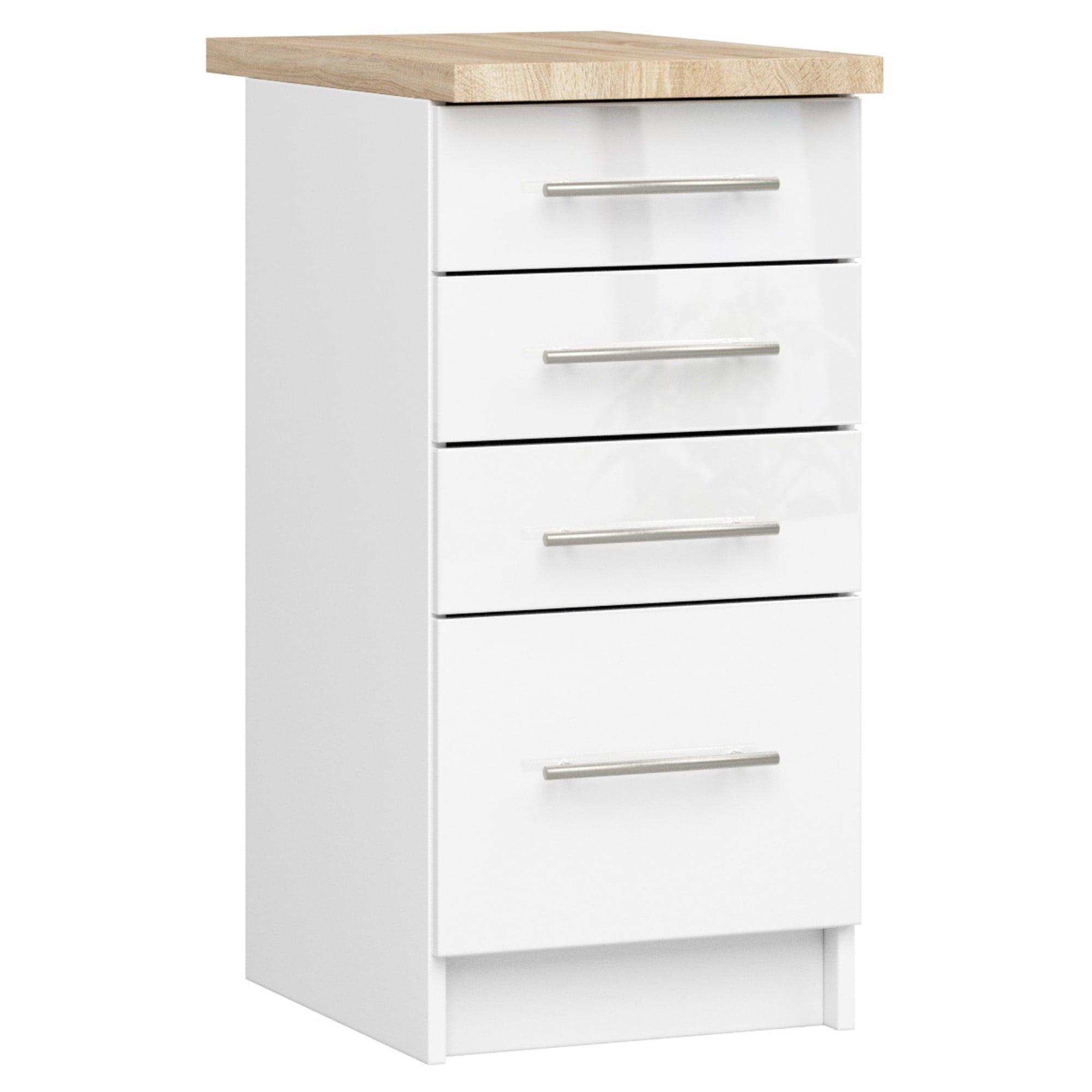 UNTERSCHRANK Weiß, Weiß Glanz 85/40/46 - Weiß Hochglanz/Weiß, Holzwerkstoff (40/85/46cm) - RAUMHIRSCH FURNITURE