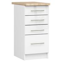 UNTERSCHRANK Weiß, Weiß Glanz 85/40/46 - Weiß Hochglanz/Weiß, Holzwerkstoff (40/85/46cm) - RAUMHIRSCH FURNITURE