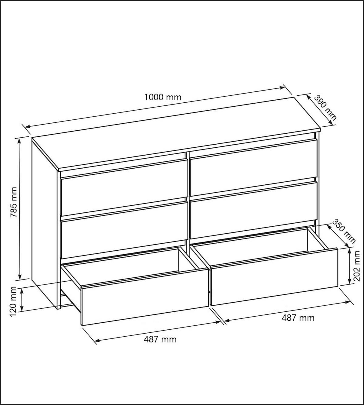 KOMMODE Schwarz 100/79/39 - Schwarz, Holzwerkstoff (100/79/39cm) - RAUMHIRSCH FURNITURE