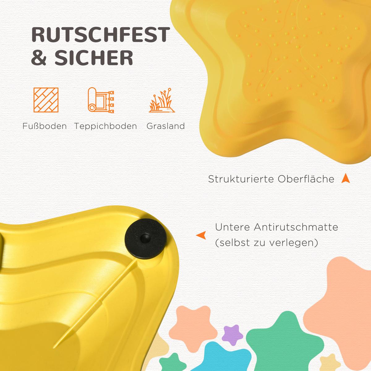 FLUSSSTEINE, 5-tlg. Balanciersteine für Kinder, Trittsteine bis 80 kg Belastbar - Multicolor, Kunststoff (36.5/16/36.5cm) - ZONEKIZ