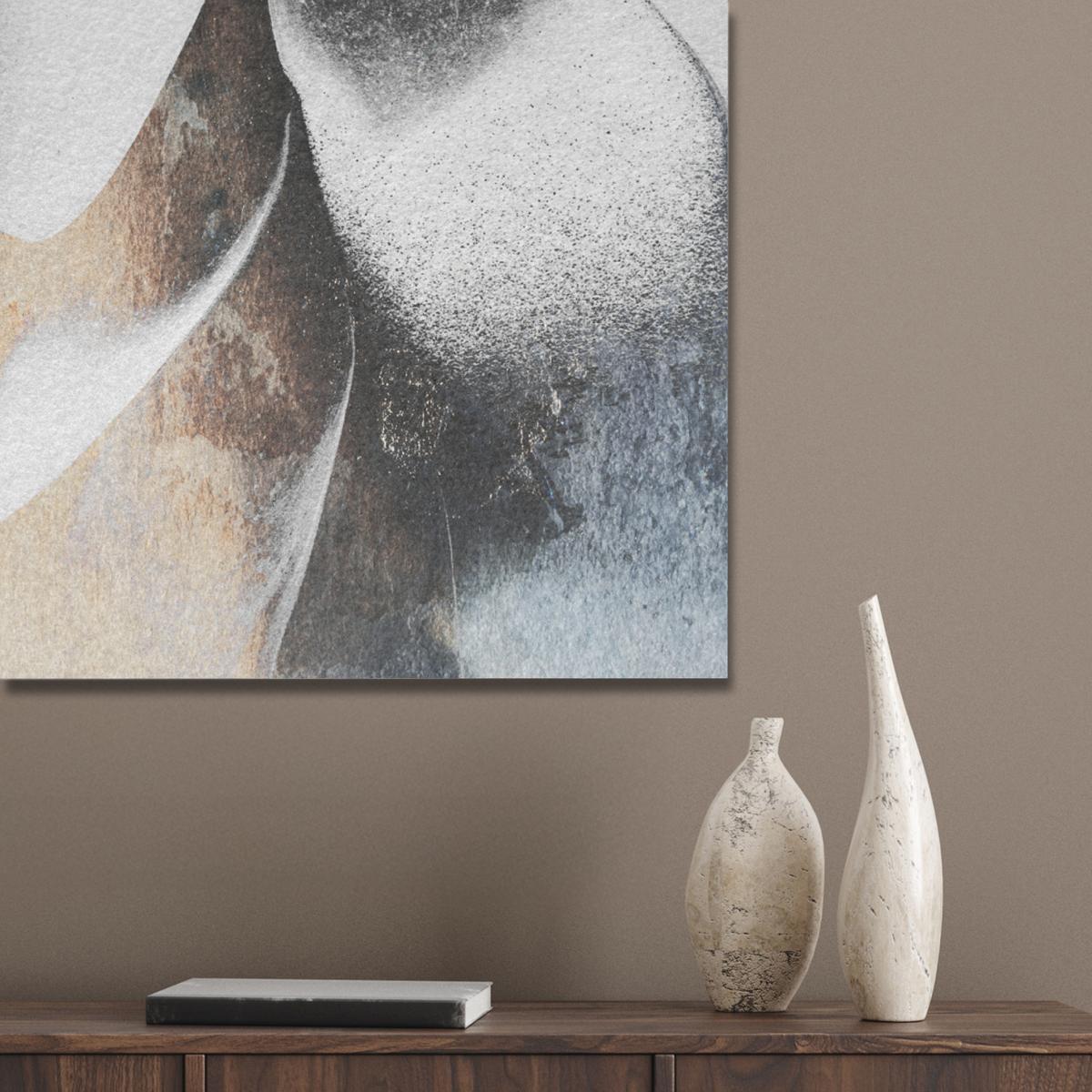 AKUSTIKBILD Luxus - Abstrakt - Gold - Weiß Wandbilder 60x80 cm - Goldfarben, Kunststoff (60/80/0.9cm) - MuchoWow