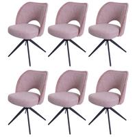 ESSZIMMERSTUHL Altrosa 6er-Set - Altrosa/Rosa, Textil (54/84/60cm) - MCW