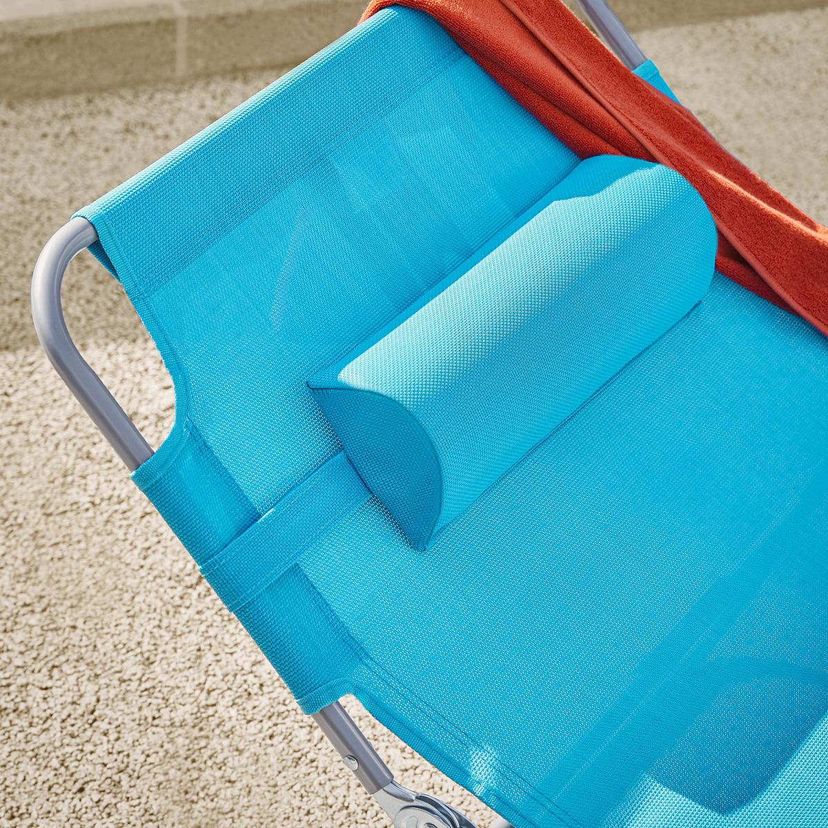 SONNENLIEGE 2er Set Blau - Blau, Textil/Metall (195/58/63cm) - SoBuy