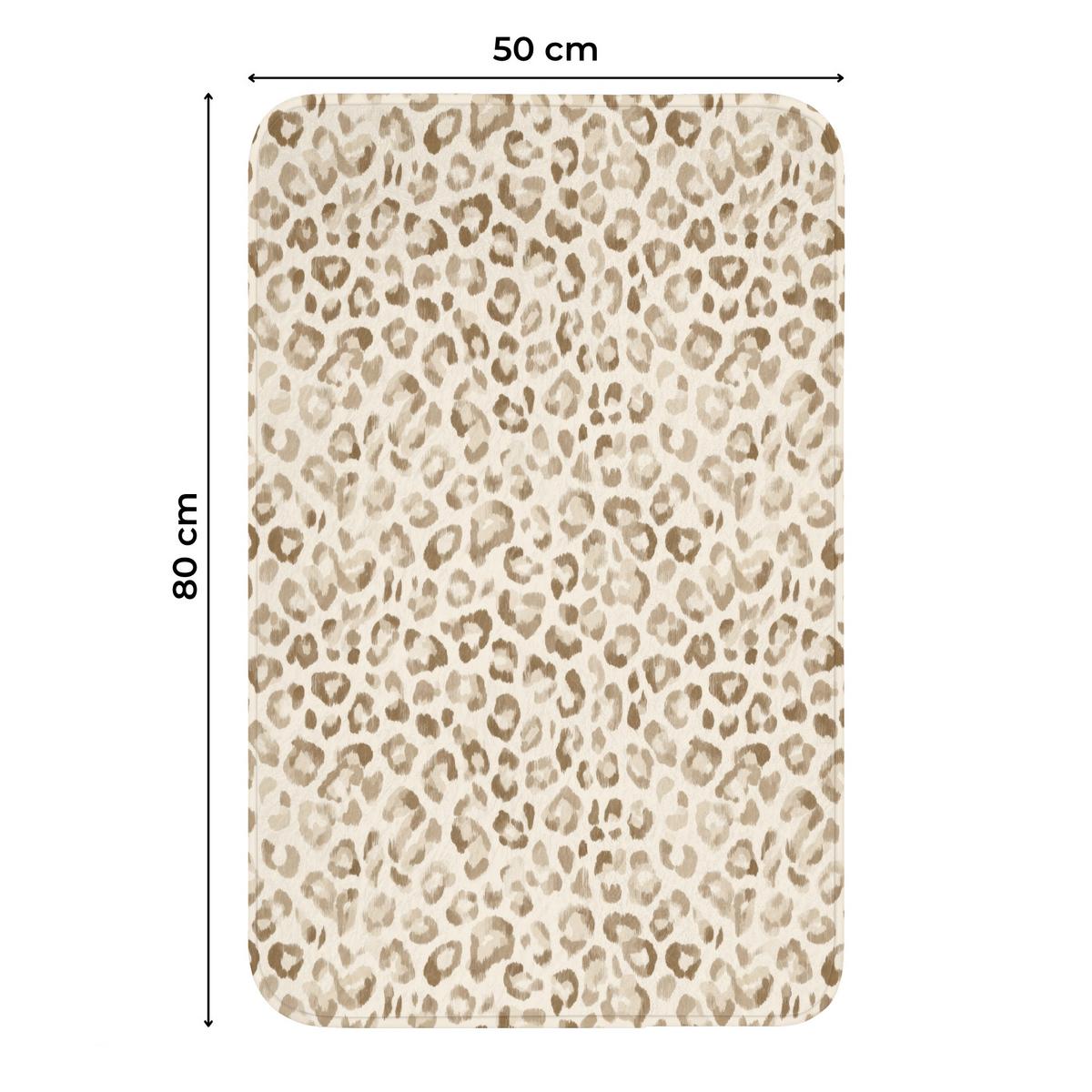 WC-VORLEGER Leopard - Klassisch - Beige WC Teppich 50x80 cm - Hellbraun, Textil (50/1cm) - OnlyWow