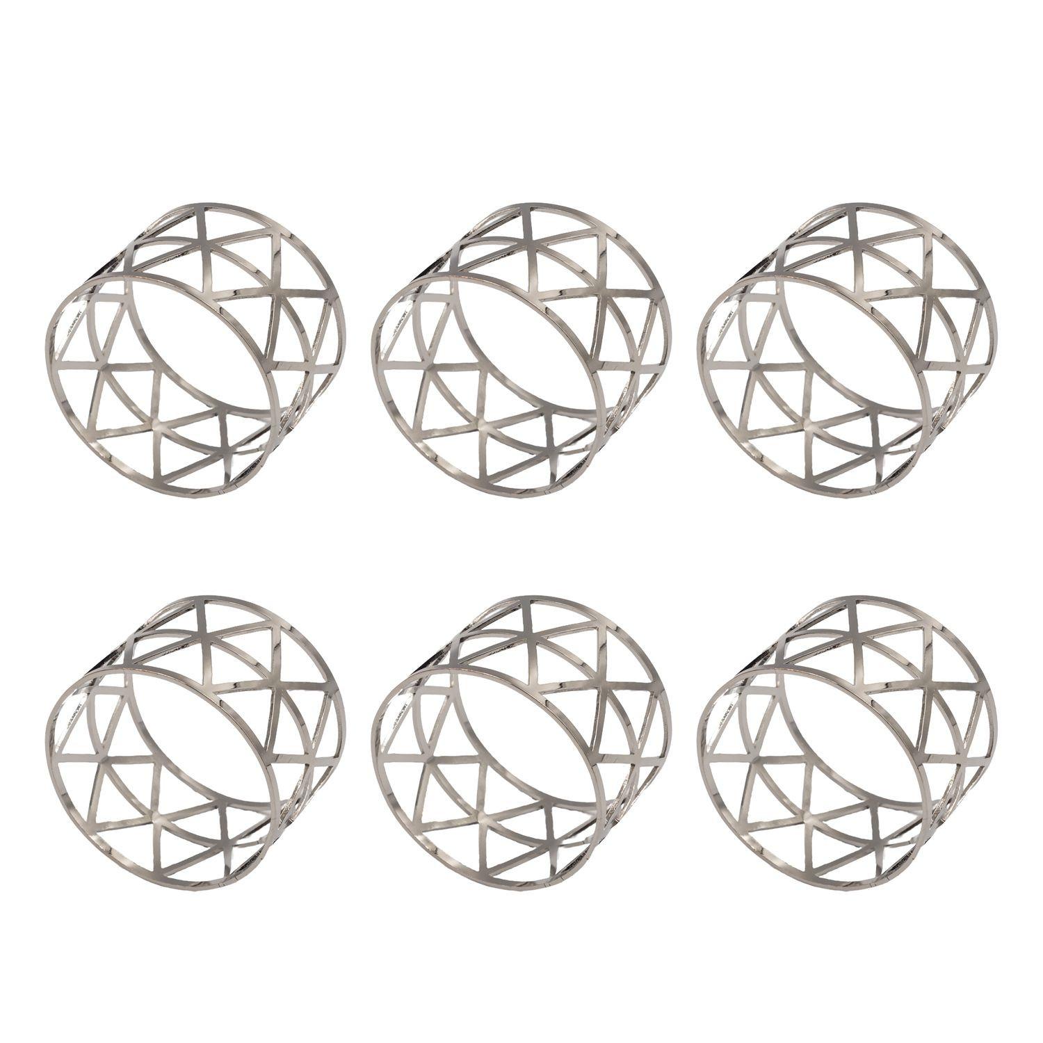 SERVIETTENRINGE Serviettenhalter (6er-Set) - Silberfarben, Metall (4.5/3/4.5cm) - Intirilife