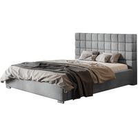POLSTERBETT Porto mit Kopfteil, 180x200 cm, Doppelbett mit Bettkasten und Lattenrost aus Holz, Velourstoff Dunkelgrau - Dunkelgrau, Holz/Textil (180/200cm) - Alpi-Möbel