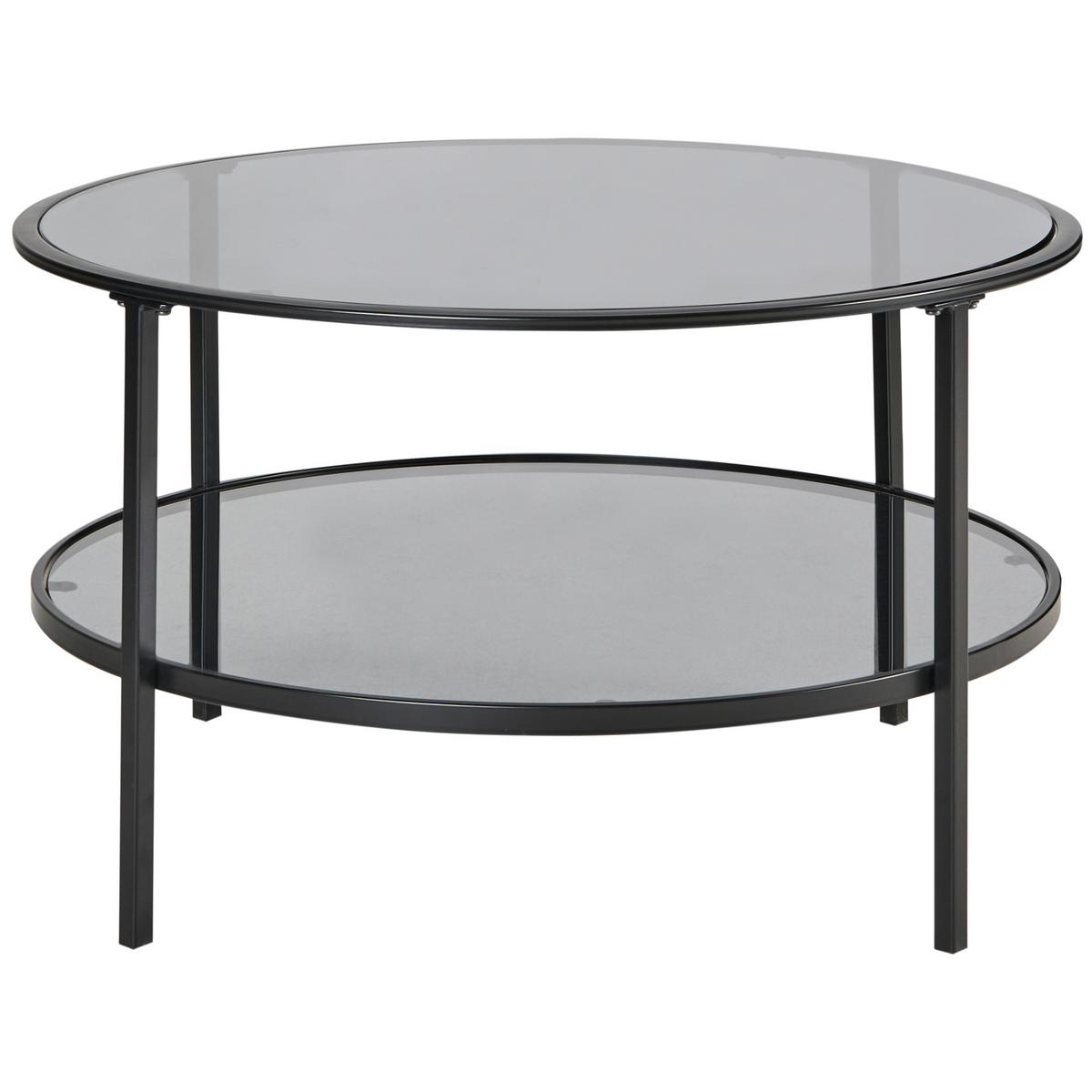 COUCHTISCH Sicherheitsglas Schwarz Tellaka - Schwarz, Glas (80/80/45cm) - Beliani