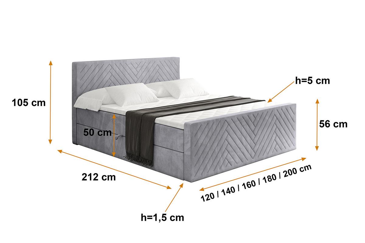 BOXBETT mit Matratze und Lattenrost - VEXA-Z - 120x200 - Grau Monolith - Grau, Holzwerkstoff (120/200cm) - ALTDECOR