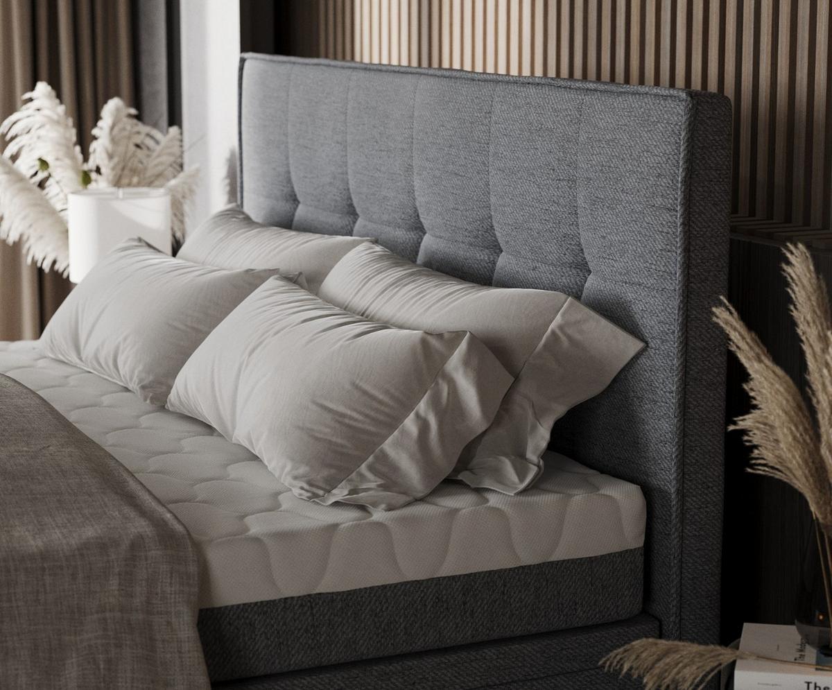 BOXBETT Arivo 160/200 cm Grau im Neve Stoff - Schwarz/Grau, Holz/Holzwerkstoff (160/200cm) - AltaBeds