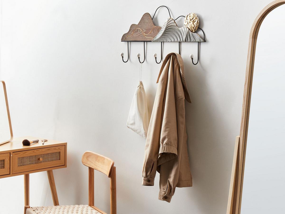 WANDGARDEROBE Schwarz Sligo - Schwarz, Metall (66/34/7cm) - Beliani